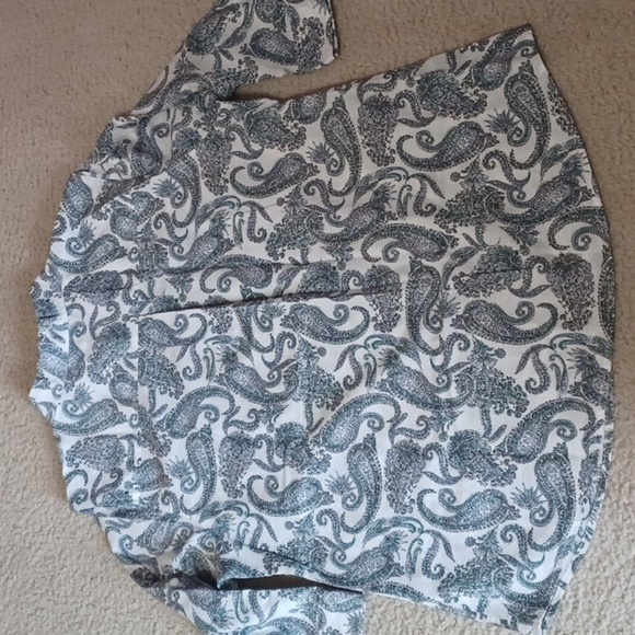 Croft&Barrow Paisley 3/4 Sleeve Button Down Top - Picture 12 of 14